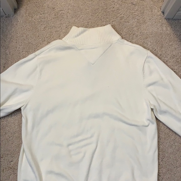 Tommy Hilfiger Cream Quarter Zip Knit Sweater - Picture 5 of 6